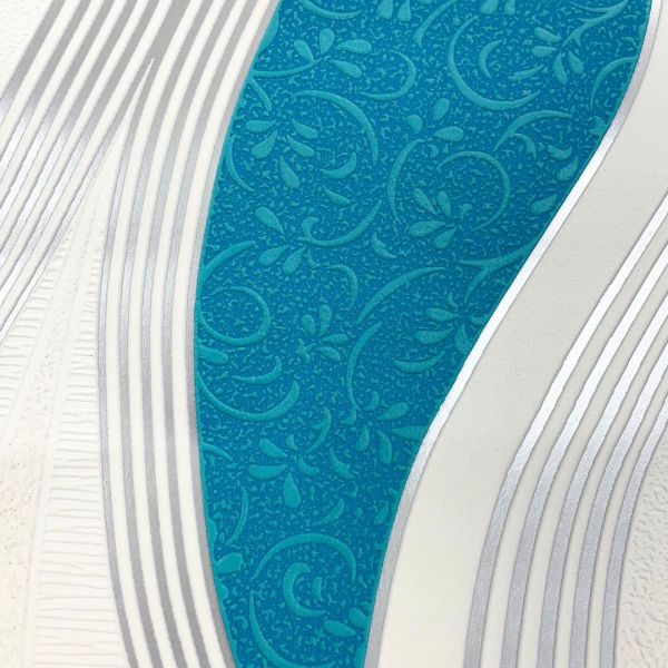 Wave Embossed Textured Wallpaper Turquoise - Direct Wallpapers 2.jpg